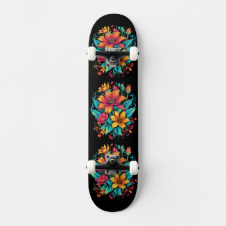 Lebendige Blumenblüten Skateboard