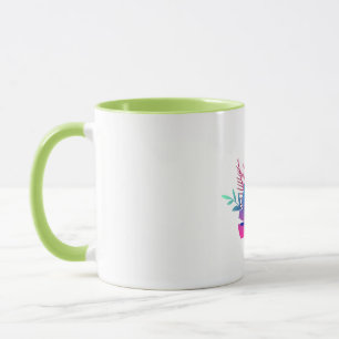 Lebendige Blumengarten-Kaffeetasse mit grünen Akze Tasse