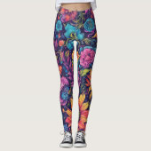 Lebendige Blumenleggings Leggings (Vorderseite)