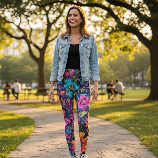 Lebendige Blumenleggings Leggings