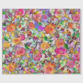 Lebendige Blumenmuster Geschenkpapier (Flach)