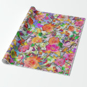 Lebendige Blumenmuster Geschenkpapier (Ungerollt)
