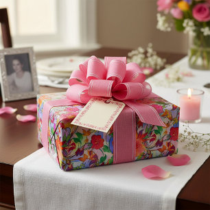 Lebendige Blumenmuster Geschenkpapier