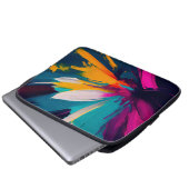 Lebendige Blüte – Explosive abstrakte Blumenenergi Laptopschutzhülle (Vorne Knopf)