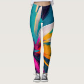 Lebendige Blüte – Explosive abstrakte Blumenenergi Leggings (Vorderseite)