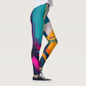 Lebendige Blüte – Explosive abstrakte Blumenenergi Leggings (Rechts)