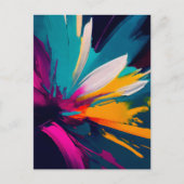 Lebendige Blüte – Explosive abstrakte Blumenenergi Postkarte (Vorderseite)