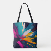 Lebendige Blüte – Explosive Abstrakte Blumenenergi Tasche (Rückseite)