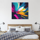Lebendige Blüte – Explosive abstrakte florale Ener Leinwanddruck (Insitu (Schlafzimmer))