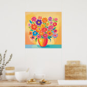 Lebendige Blüten in Schlichtheit Poster (Küche)