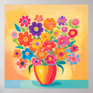 Lebendige Blüten in Schlichtheit Poster