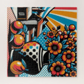 Lebendige Blüten Puzzle (Horizontal)