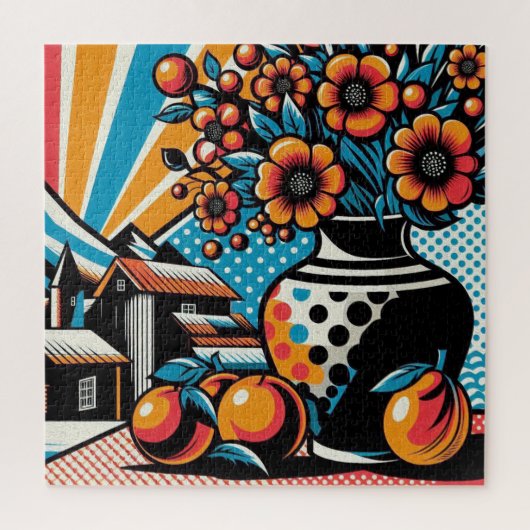 Lebendige Blüten Puzzle (Vertikal)