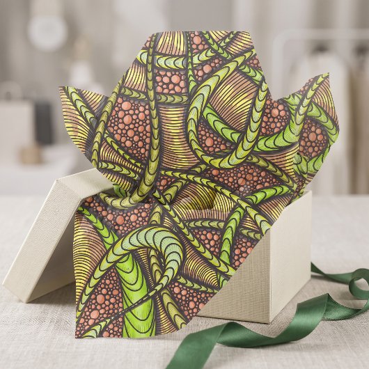Lebendige Boho-Erdige Abstrakte Boutique-Verpackun Seidenpapier