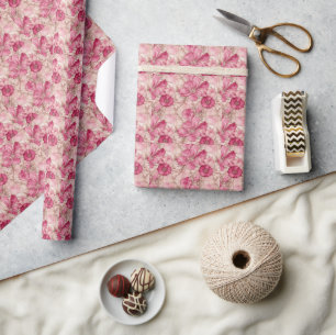 Lebendige botanische Kunst Sommer-Blütenmuster Geschenkpapier