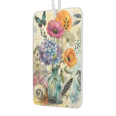 Lebendige botanische Mixed-Media-Collage-Kunst Autolufterfrischer (Links)