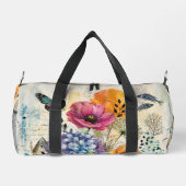 Lebendige botanische Mixed-Media-Collage-Kunst Duffle Bag (Rückseite)