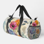 Lebendige botanische Mixed-Media-Collage-Kunst Duffle Bag (Rechte Ecke)
