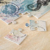 Lebendige botanische Mixed-Media-Collage-Kunst Puzzle (Seite)