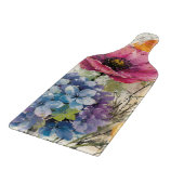 Lebendige botanische Mixed-Media-Collage-Kunst Schneidebrett (Ecke)