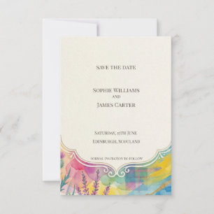 Lebendige botanische Save-the-Date-Karte Save The Date
