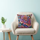 Lebendige Bunte Blume Kissen (Stuhl )