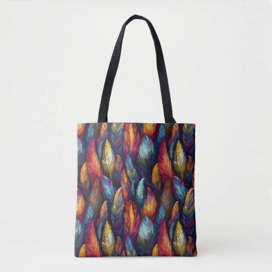 Lebendige Bunte Federn Tasche (Vorderseite)