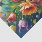 Lebendige Bunte Frühlingsblumen Decoupage Seidenpapier (Detail)
