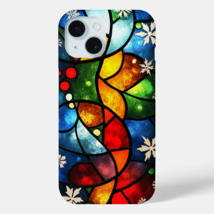 Lebendige Buntglas-Abstrakte Winter- und Feiertags Case-Mate iPhone Hülle