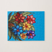 Lebendige Buntglas-Blumenstrauß-Illustration Puzzle (Horizontal)