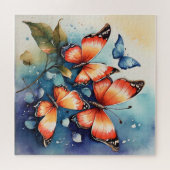 Lebendige Butterfly Wasserfarbe Künstlerisch Puzzle (Horizontal)