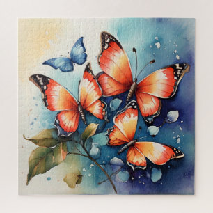 Lebendige Butterfly Wasserfarbe Künstlerisch Puzzle