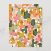 Lebendige Camouflage Blobs Kissen Postkarte (Vorne/Hinten)
