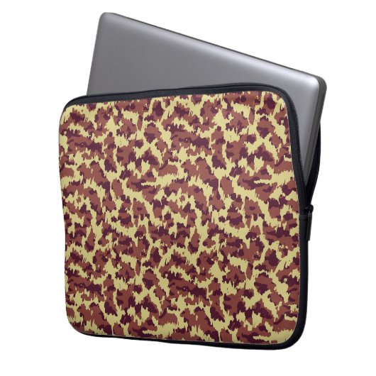 Lebendige Camouflage Doodle Retro Schwarz und Rot Laptopschutzhülle (Vorderseite Links)