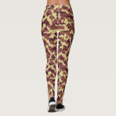 Lebendige Camouflage Doodle Retro Schwarz und Rot Leggings (Rückseite)