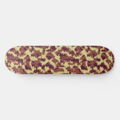 Lebendige Camouflage Doodle Retro Schwarz und Rot  Skateboard (Horizontal)