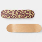 Lebendige Camouflage Doodle Retro Schwarz und Rot  Skateboard (Horizontal)