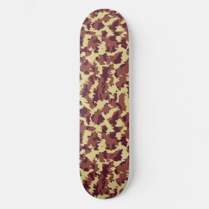 Lebendige Camouflage Doodle Retro Schwarz und Rot Skateboard