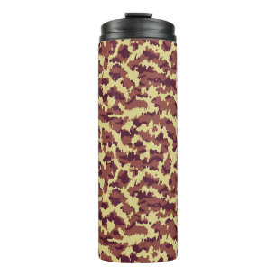 Lebendige Camouflage Doodle Retro Schwarz und Rot  Thermosbecher