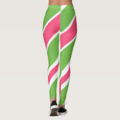 Lebendige Candy Stripe Abstract Leggings (Rückseite)