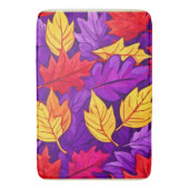 Lebendige Cartoon-Blätter: Lila, gelb, rot Badematte (Vorderseite Vertikal)