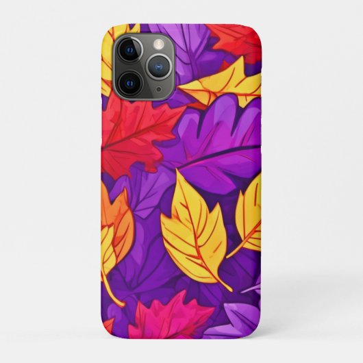 Lebendige Cartoon-Blätter: Lila, gelb, rot Case-Mate iPhone Hülle (Rückseite)