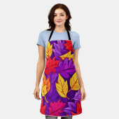 Lebendige Cartoon-Blätter: Lila, gelb, rot Schürze (Getragen)