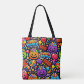 Lebendige Cartoon-Halloween-Süßigkeiten oder Saure Tasche (Rückseite)