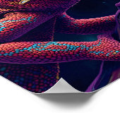 Lebendige Chamäleon-Wandkunst – Farbiger Reptil Poster (Ecke)