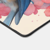 Lebendige Chickadee Hellrosa Kirschblüte Schreibtischunterlage (Ecke)