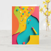 Lebendige Collage-Feier Karte (Gelbe Blume)