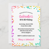 Lebendige Confetti Es ist Party Zeit! Celebration Einladung (Rückseite)