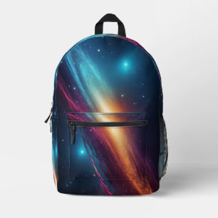 Lebendige Cyberpunk-Neon-Raumgalaxie-Nebel Bedruckter Rucksack