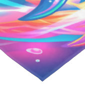 Lebendige Delfin-Traumlandschaft – Psychedelischer Tischdecke (Schrägansicht)